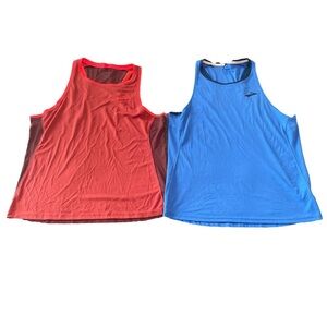 Pair of Red and Blue Brooks Running Athletic Tank Tops Size Small